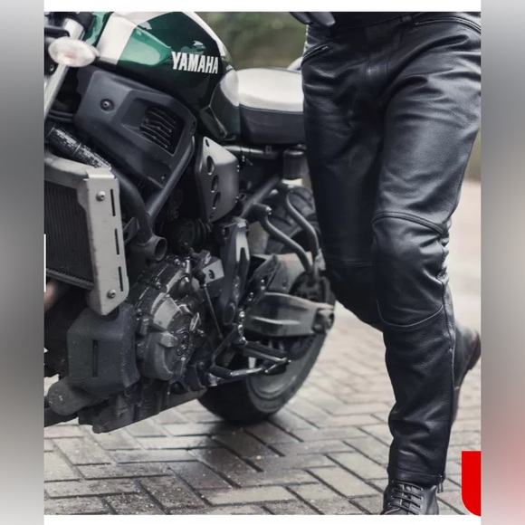 Belstaff Other - Belstaff  Fender 2.0 black Leather moto motorcycle Pants with knee pads NWT 30